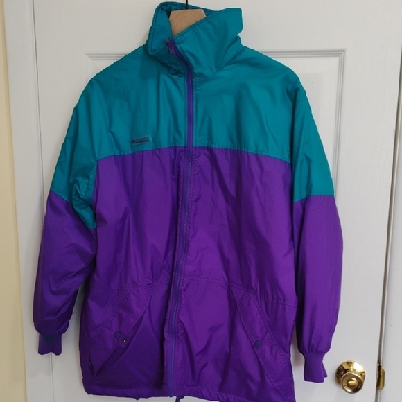 Columbia Jackets & Blazers - Columbia Teal and Purple Reversible Colorblock Jacket